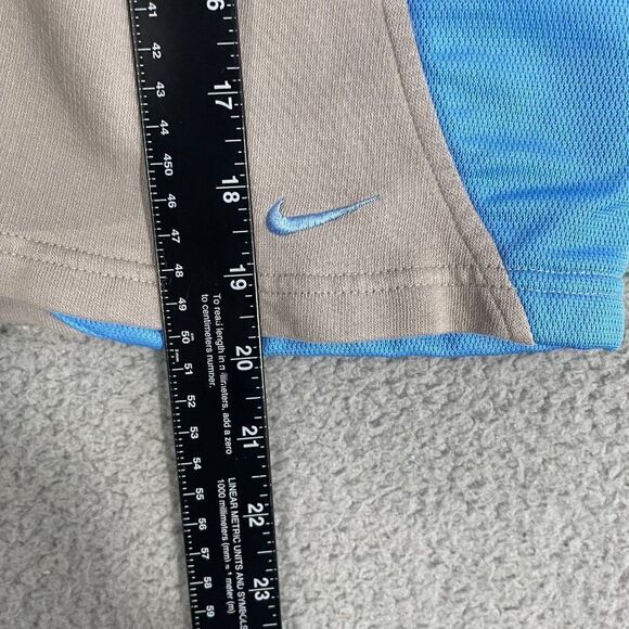 VTG Nike Shorts Men M Gray Blue Athletic Pull On Fleece Y2K - Picture 12 of 14